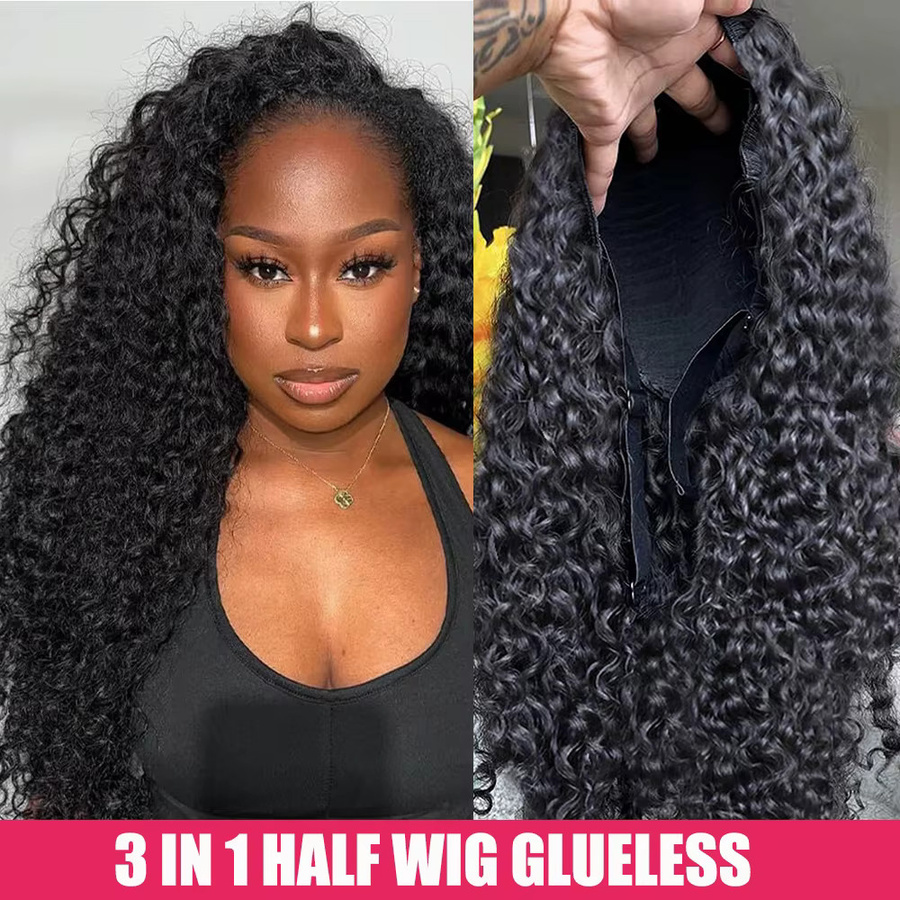 Dula A Hair Kinky Curly Echthaar-Halbperücke, Damen - Bild 7