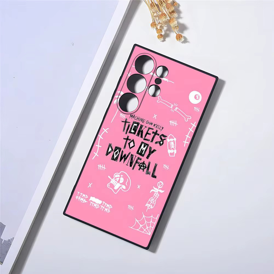 MGK M-Maschine Gun Kelly Handyhülle für Samsung Galaxy S24 Ultra S23 S22 S21 S20 S25 Plus A54 A34 A53 A16 in Schwarz oder Pink - Bild 2