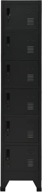 vidaXL Schließfachschrank aus Stahl in Schwarz, abschließbar, B/T/H: 38 x 40 x 180 cm - Bild 1