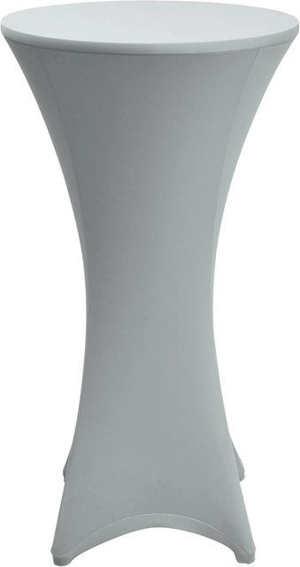 Beautissu Stretch Tischdecke für Stehtisch und Bistrotisch in Silber, rund, Durchmesser: 70-75 cm - Bild 1