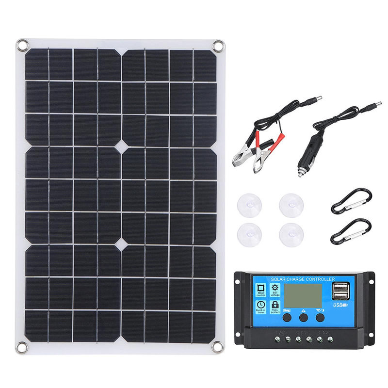 LOKMAT Solar-Kit mit 300W flexiblem Monokristallin-Silizium-Solarpanel und 20A Controller in Schwarz - Bild 5