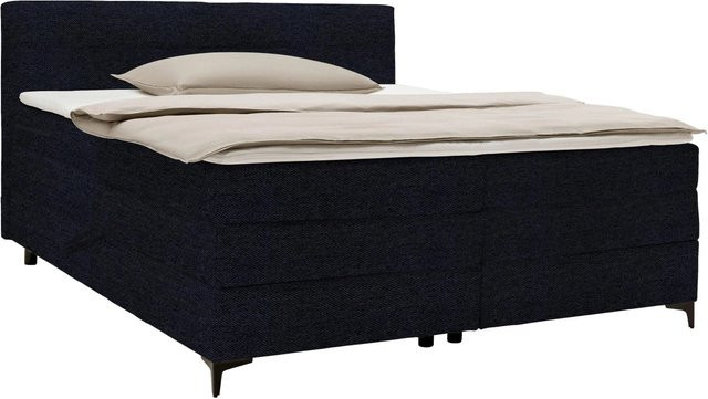 Mömax Boxspringbett Bari in Schwarz mit Taschenfederkern und Lift-up-Funktion, B/T: 160 x 200 cm - Bild 1