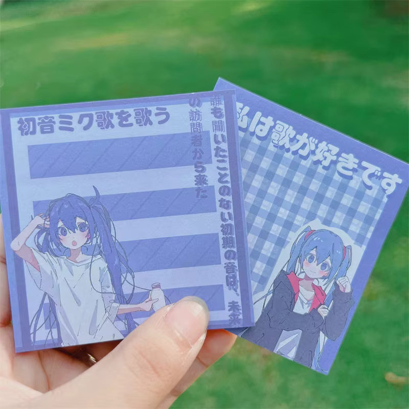 Bandai Hatsune Miku Selbstklebende Notizzettel in Blau mit 50 Blatt für Schule und Büro - Bild 3