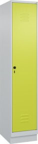 C+P Spind Classic PLUS mit Sockel, 1 Abteil, Sicherheits-Drehriegel, 4 Garderobenhaken, Farbe: Grau/Grün, H x B x T: 195 x 40 x 50 cm - Bild 1