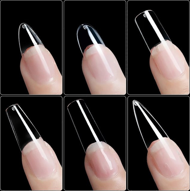zengtaolke Künstliche Nägel, 500 Stück, Stiletto, natürlich, transparent - Bild 1