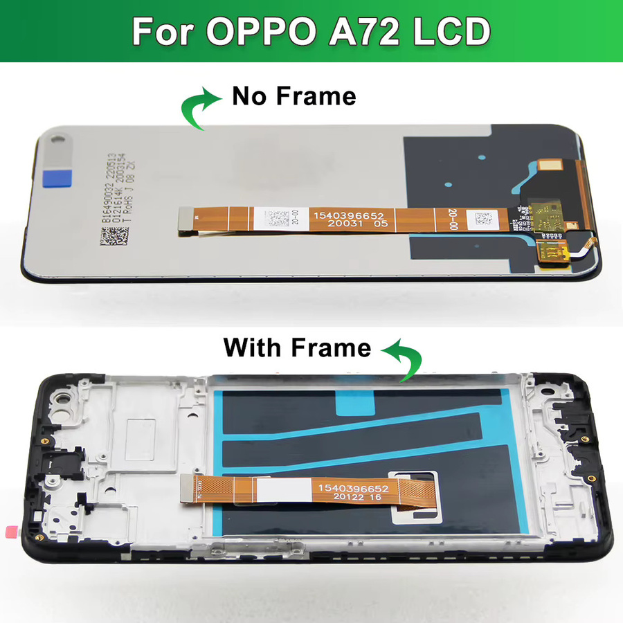 Oppo A72 5G und A72 4G LCD Display Touch Screen mit Rahmen in Schwarz, 6,5 Zoll - Bild 3