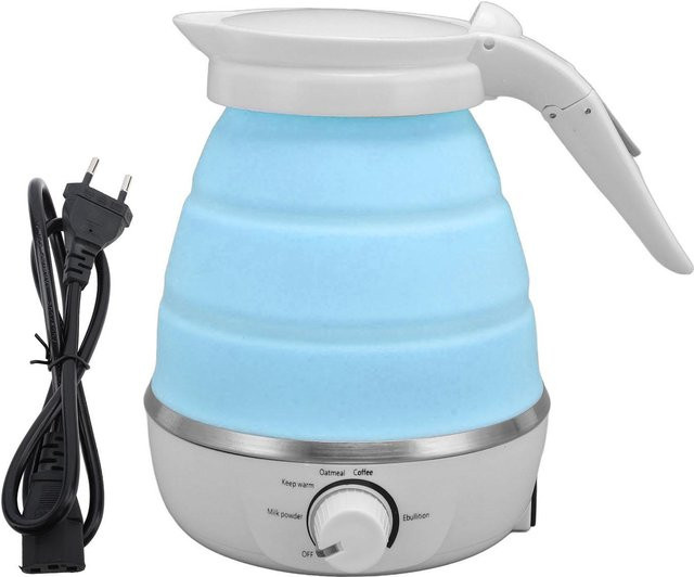Faltbarer Wasserkocher von OutsideWorld in Blau mit 600 ml Fassungsvermögen, 850 W Leistung, aus Silikon und Edelstahl mit automatischer Abschaltung für Reisen - Bild 1