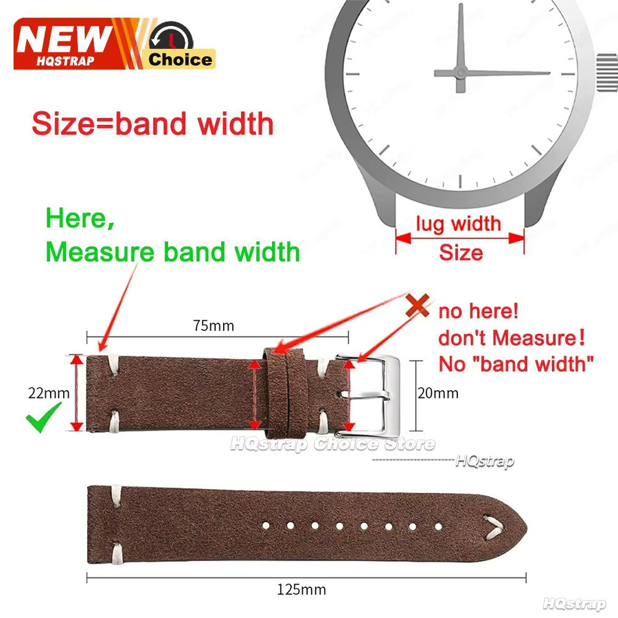 HQstrap Uhrenarmband Wildleder, Farbig, Unisex - Bild 4