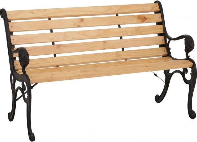 PROREGAL Gartenbank 2-Sitzer aus Kiefernholz und Gusseisen in Natur, H x B x T: 80 x 132 x 35 cm - Bild 1
