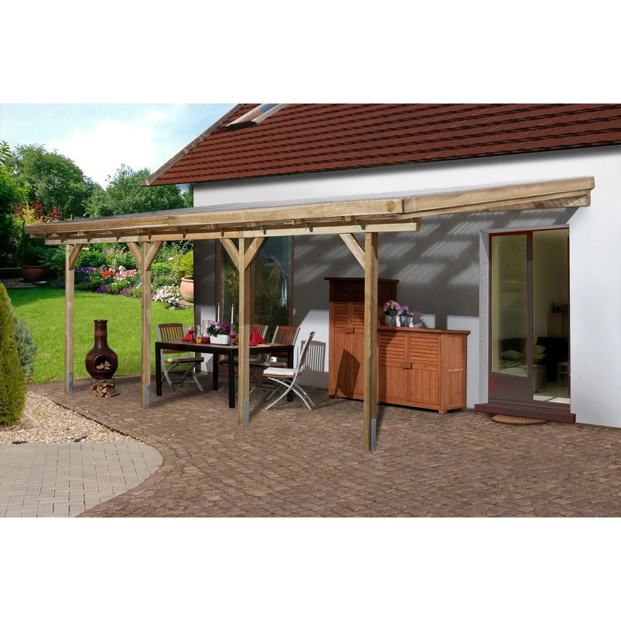 Weka Terrassenüberdachung Lean-to mit transparentem Kunststoff Dach, Breite: 704 cm, Tiefe: 306 cm, Höhe: 240 cm - Bild 2