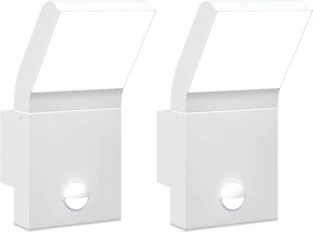 vidaXL LED-Außenwandleuchten Set aus 2 Stück in Weiß aus Aludruckguss mit Bewegungssensor und IP54 Schutz für Garten und Außenbereich - Bild 1