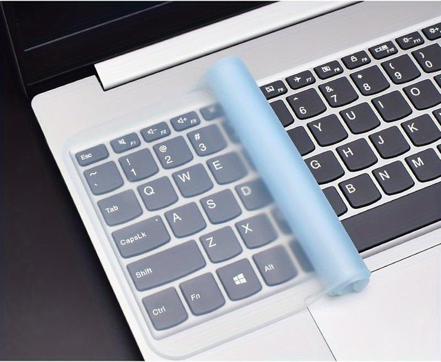 LChome Silikon-Tastaturabdeckung für Laptops von 30,48-35,56 cm, blau, flexibel und waschbar - Bild 1