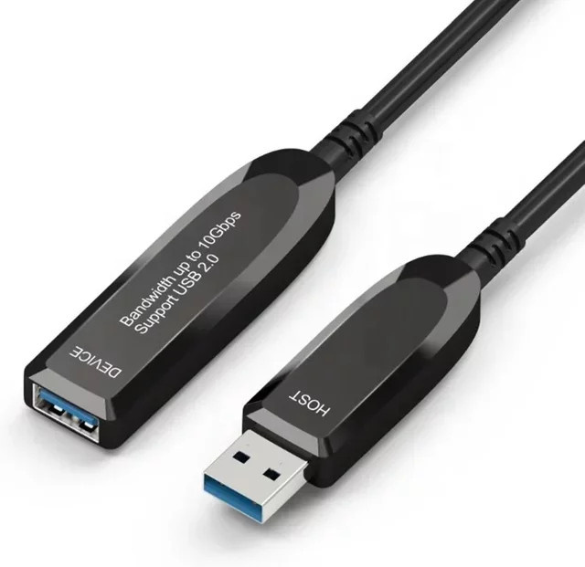 Jasoz USB 3.0 Glasfaserkabel AOC-Verlängerungskabel mit 10 Gbit/s in Schwarz, kompatibel mit USB 2.0 für HDD-Gehäuse, Digitalkameras und Tastaturen - Bild 1