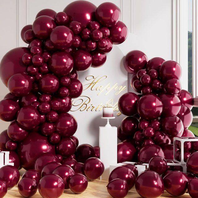 100 Stück MicroPlush Latexballons in Dunkelburgunderrot für Ballongirlanden bei Geburtstag, Hochzeit oder Babyparty - Bild 1
