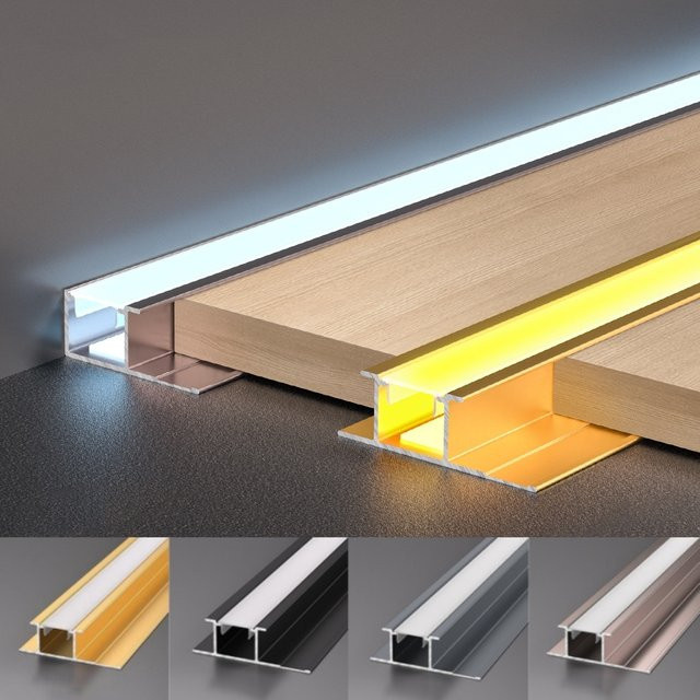 Khelse LED-Aluminiumprofil für Wandpaneele und Fliesen, Eckprofil für lineare Beleuchtung, Silber - Bild 1