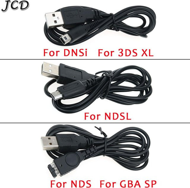 JCD USB Ladekabel für Nintendo DS Lite, NDSi, 3DS und 3DS XL in Schwarz - Bild 1
