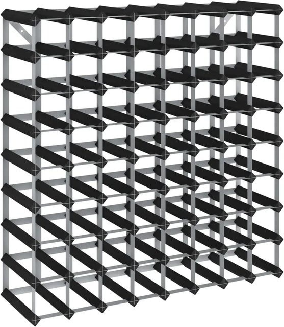 vidaXL Weinregal aus Massivkiefernholz und verzinktem Stahl in Schwarz für 72 Flaschen - Bild 1