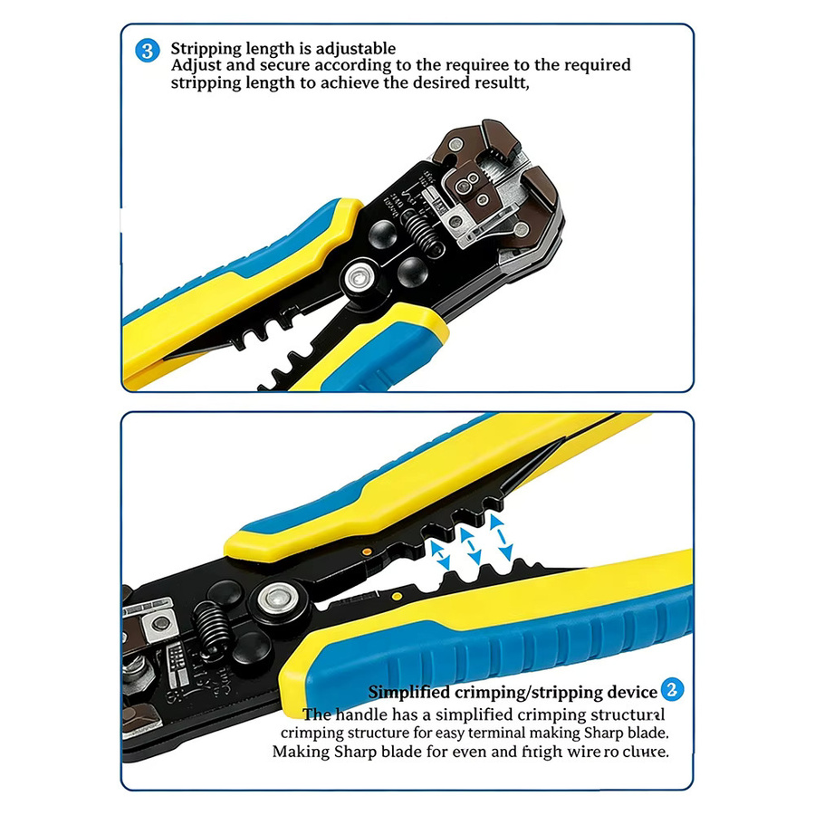 WOZOBUY Elektriker-Crimper-Zange und Abisolierzange Set in Multicolour - Bild 2