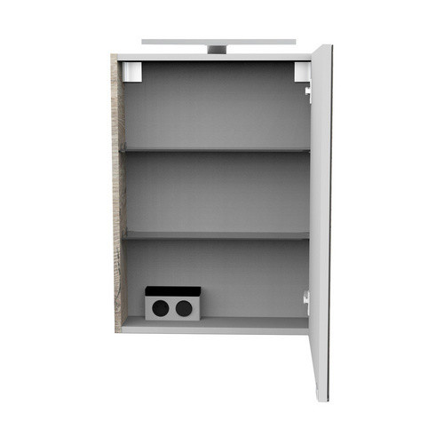 Fackelmann Spiegelschrank SBC Gäste Bad in Eiche Natur und Grau mit Softclose-Türen, B/H/T: 50 x 68 x 15,3 cm - Bild 2