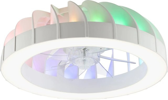 Brilliant LED-Deckenleuchte mit Ventilator und Fernbedienung, Weiß, Durchmesser: 46 cm - Bild 1