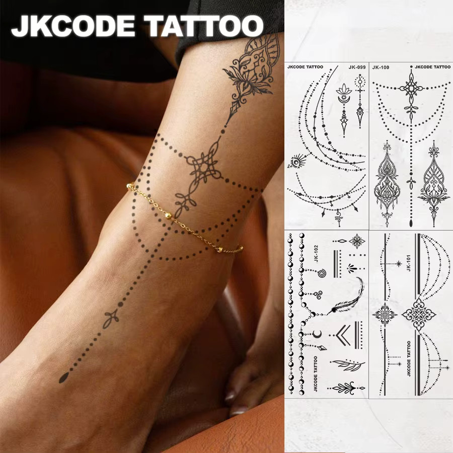 JKCODE TATTOO Hand- und Fuß-Tattoo-Aufkleber, Unisex - Bild 3