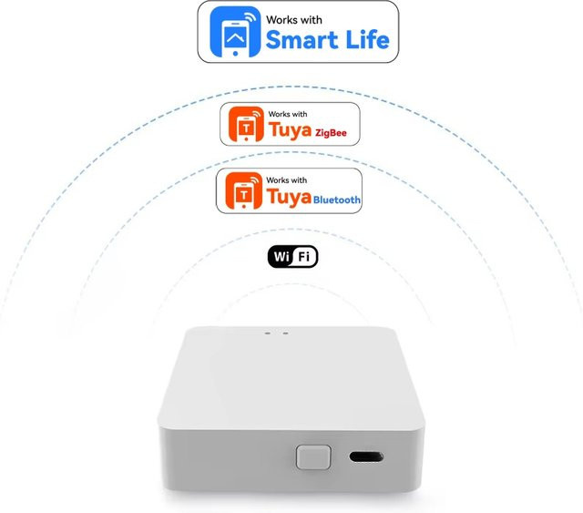 Tuya Intelligenter Multi-Modus ZigBee Bluetooth Gateway Hub in Weiß für Smart Home Geräte mit Tuya Smart Life und Alexa Unterstützung - Bild 1