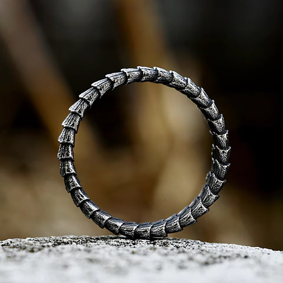 NORTHMAN Ring Edelstahl, Drachen Skala, Vintage, Unisex - Bild 2