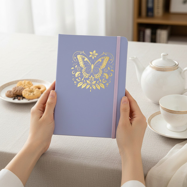 Gepunktetes Notizbuch und Skizzenbuch mit Punktraster in Lila, A5 Hardcover, 160 Seiten mit 160g/m² Papier - Bild 1
