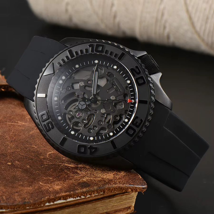 Dwayne Campbell Armbanduhr, Skelett-Automatik, Edelstahl, Schwarz, 42 mm, Unisex - Bild 3