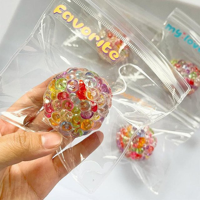 A Family Of Home Textiles Perlen Squishy Stressabbau Spielzeug, Weiches Quetsch Fidget Spielzeug, Elastisches Sensorisches Spielzeug, Anti Stress Squishy Ball - Bild 1