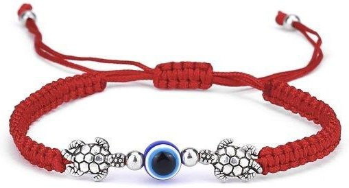 Armband Lucky Eye Blue Evil Eye Charms, Rote Schnur, Unisex - Bild 1