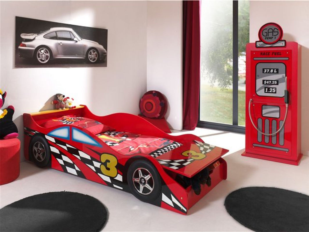 Vipack Kinderbett Race Car Autobett aus Holzwerkstoff in Rot - Bild 1