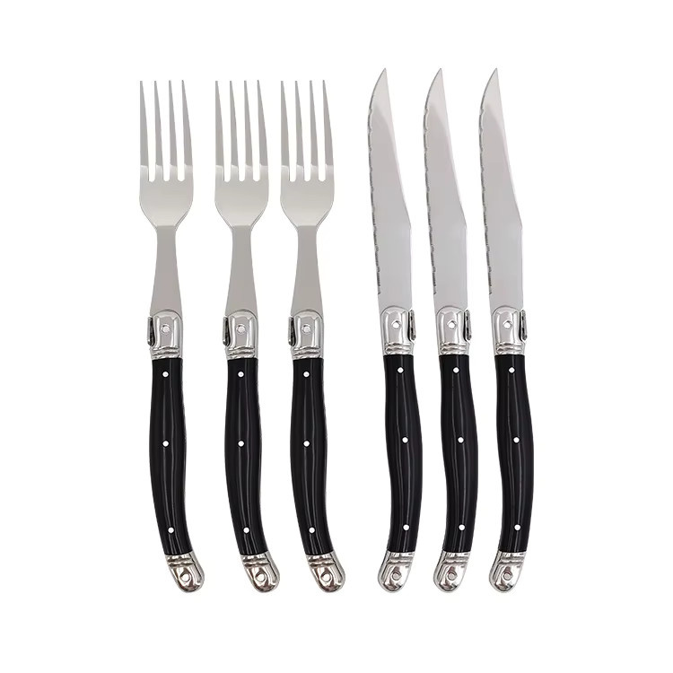 Laguiole Steakmesser-Set mit Gabel aus massivem Edelstahl von ALLWIN HOUSEWARE W, poliert - Bild 2