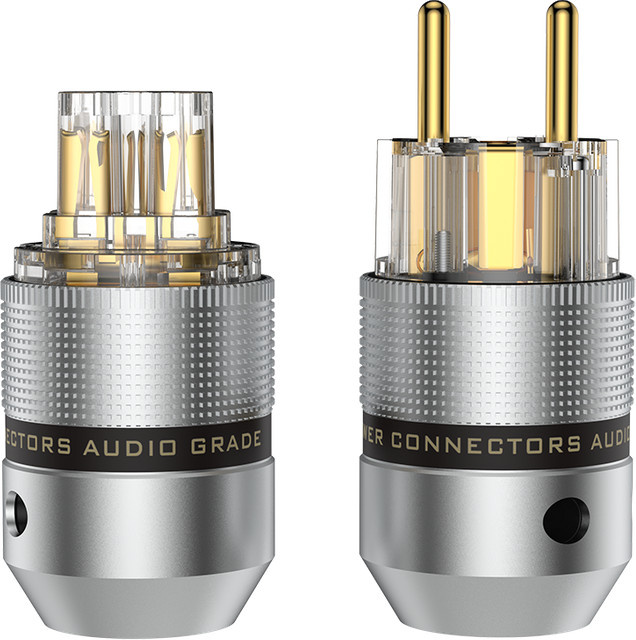 Audiocrast High-End Netzstecker aus Kupfer und Rhodium mit goldbeschichtetem Aluminium und IEC C13-Buchse - Bild 1
