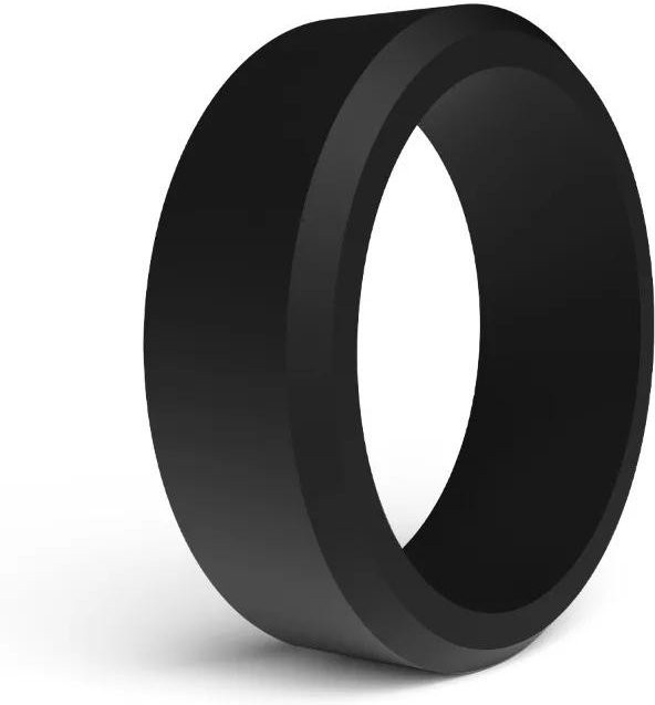 Eheringe Herren, Silikon, Schwarz, 8 mm Breite - Bild 1