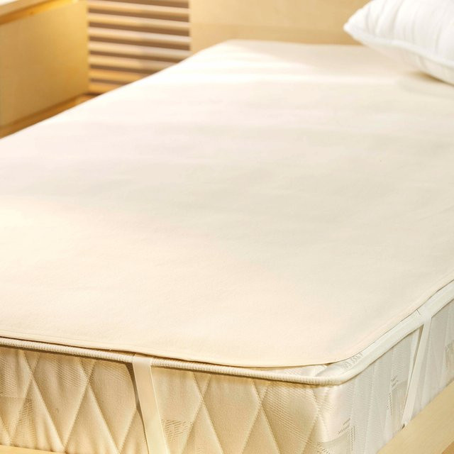 Setex Molton-Matratzenauflage aus Baumwolle in Beige und Weiß, B/T: 70 x 140 cm - Bild 1
