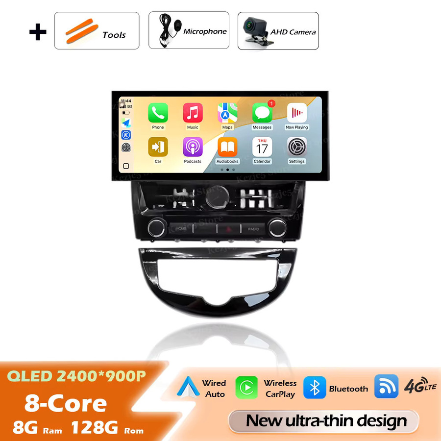 QiumianNavi 12,3 Zoll Autoradio für Nissan Pulsar 2015-2018 mit Android 16, kabelloses CarPlay, QLED Display, DSP Stereo, WiFi, Bluetooth und GPS in Schwarz - Bild 6