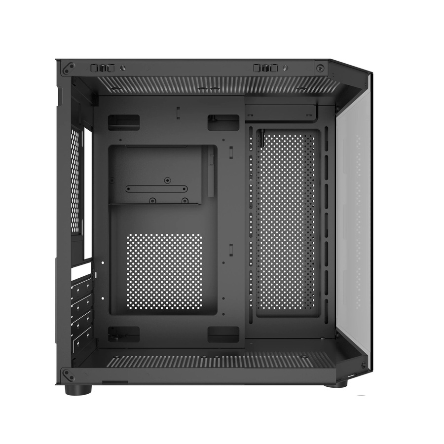 Power Train Star Realm M-ATX Desktop-Gehäuse in Schwarz mit dreiseitigem Panorama-Glas und Platz für 240 mm Wasserkühlung - Bild 3