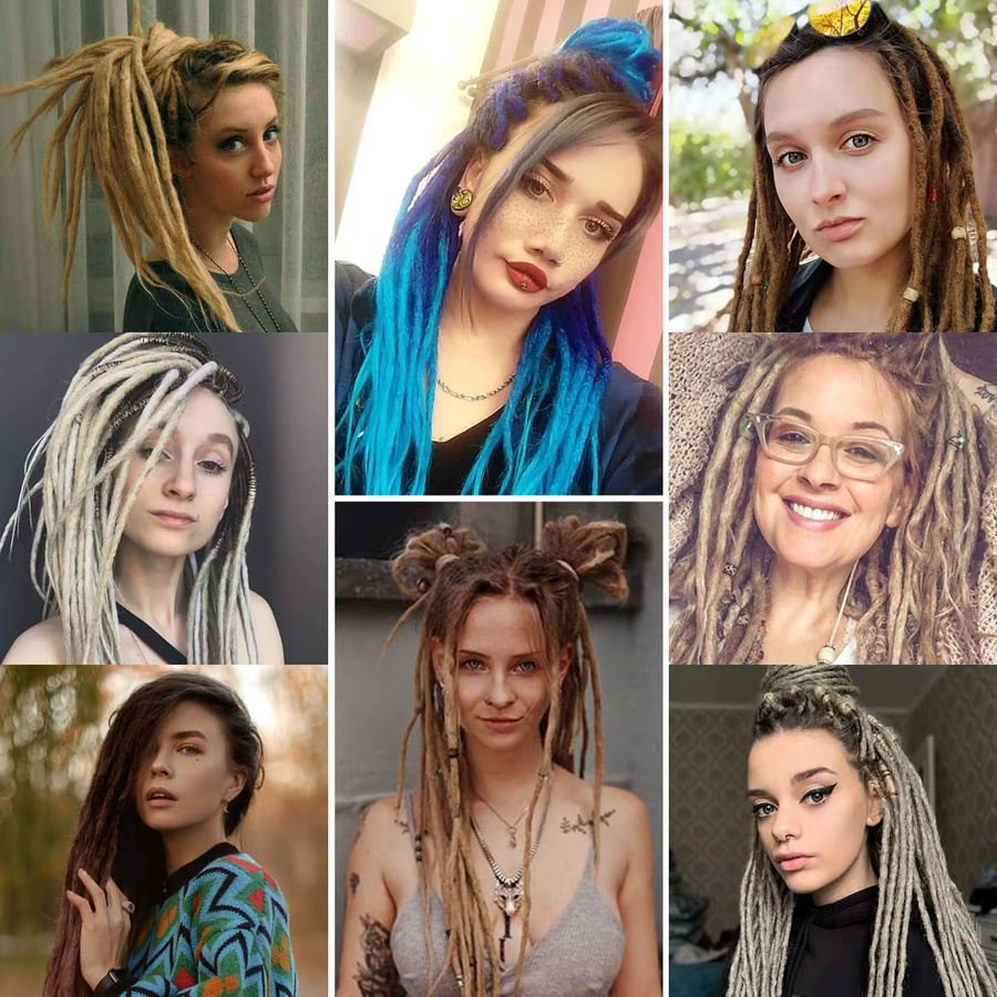 DinDong Synthetische Dreadlock-Haarverlängerungen, 5 Strähnen, Bunt - Bild 2