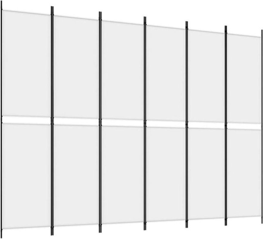 Vidaxl 6-teiliger Paravent in Weiß aus Textil und Metall, Breite: 300 cm, Höhe: 220 cm - Bild 1