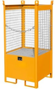 Bauer Fass-Stapelpalette FSP-1 D mit Drahtgitter-Wänden, orange, B/T/H: 159 x 76 x 76 cm - Bild 1