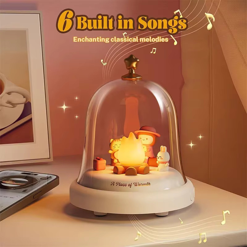 VENUSWING LED Weihnachtsmann Spieluhr mit warmem Licht und Glockendesign als Nachtlicht für Kinder - Bild 2