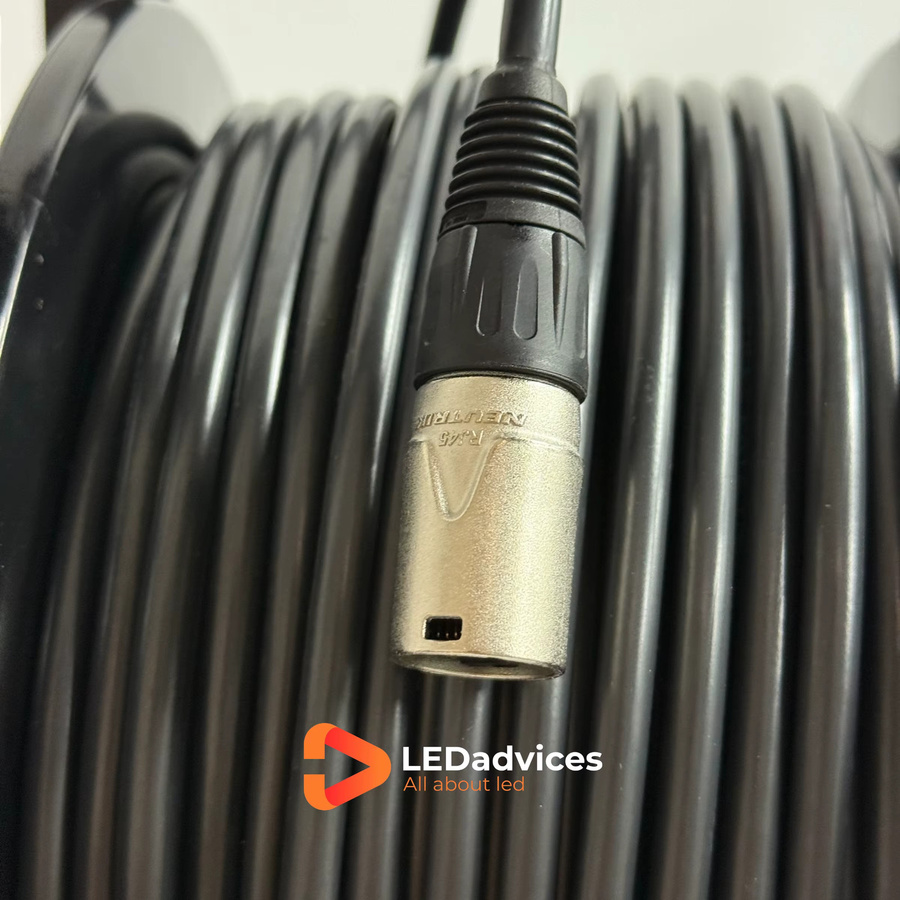 Neutrik CAT6 Ethernet LAN Kabel mit Kabelrolle, 50 m, Schwarz, Dual-Layer 110P UTP 1000Mbps, RJ45 EtherCON - Bild 2