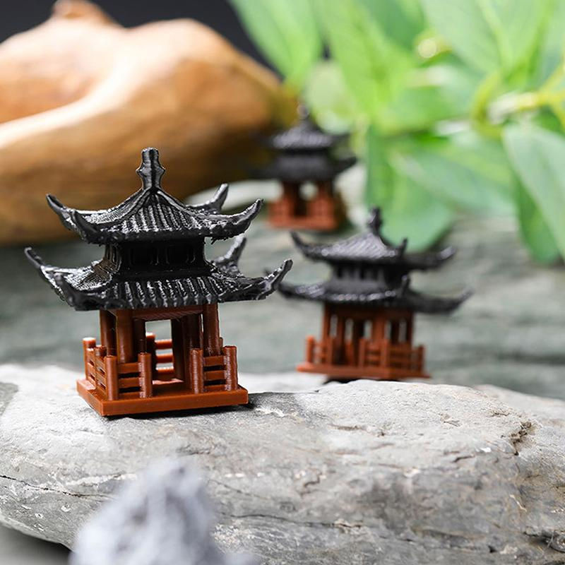 ToyToys Mini Pagodenstatue als japanische Pavillondekoration für Zen-Gärten, Aquarium und Bonsai, mehrfarbig, Höhe: 6,3 cm - Bild 3