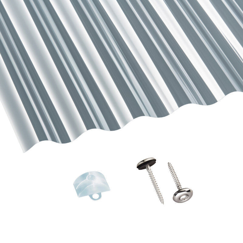 Scobalit Terrassendach-Set aus Polycarbonat mit Sinusplatten in Transparent, Dicke: 1,3 mm - Bild 1