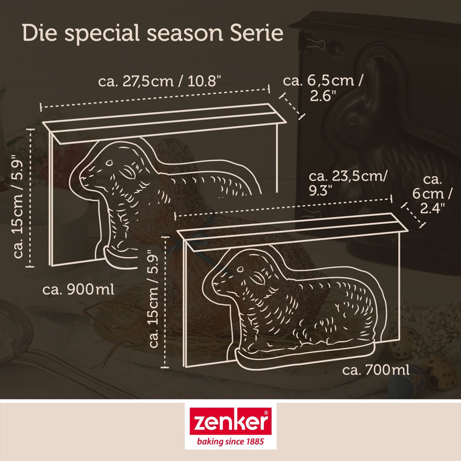 Zenker Backformen-Set Lamm und Lämmchen, 2-teilig, Schwarz, Non-Stick Beschichtung - Bild 3