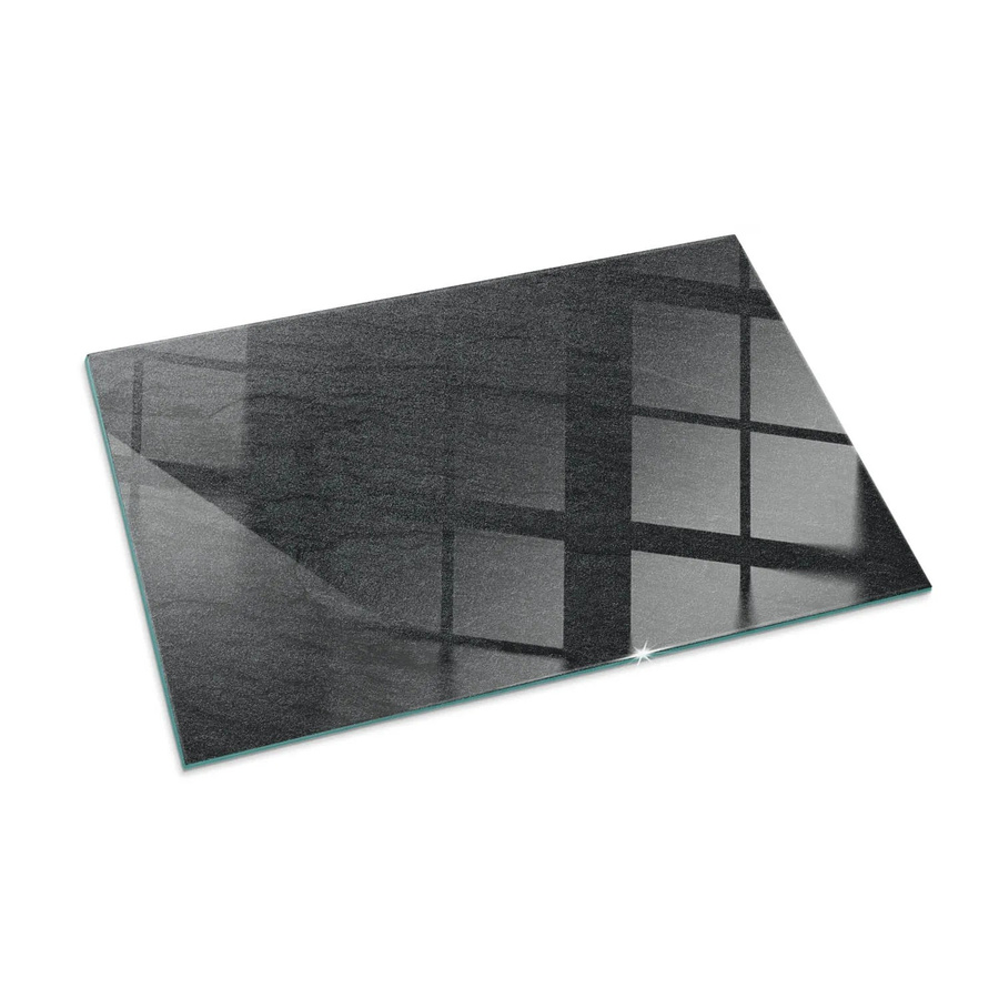 Tulup Glasplatte für Kamin mit Steinoberflächenstruktur in Schwarz, B: 100 cm, T: 70 cm - Bild 2