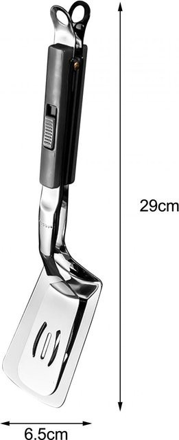Yiran Furniture Grillzange aus Edelstahl als geschlitzter Pfannenwender und Fischwender in Grau/Silber - Bild 1