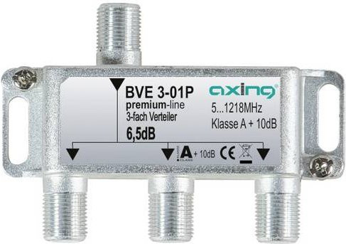 Axing Kabel-TV Verteiler 3-fach 5 - 1218MHz in Silber - Bild 1