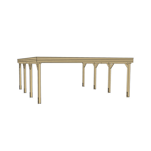 WEKA Doppelcarport 609 mit Stahltrapezblechdach in Braun, B/T: 552 x 614 cm, Firsthöhe: 240 cm - Bild 3